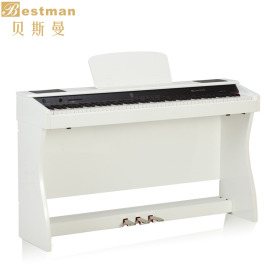 贝斯曼钢琴白色烤漆88键渐进式重锤电钢琴