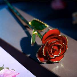 黛雅镀金玫瑰花 结婚求婚创意礼品 红色玫瑰 批发