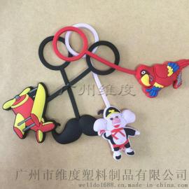 专业定制PVC软胶钥匙扣 塑胶钥匙链吊坠 广州工厂