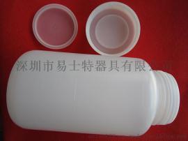通用包装白色塑料瓶子罐子带内盖聚乙烯HDPE广口瓶子2000ML 实验室用2L