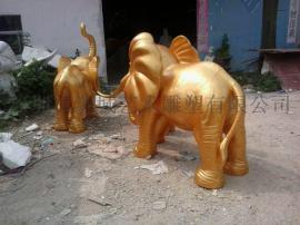 深圳玻璃钢金色大象雕塑